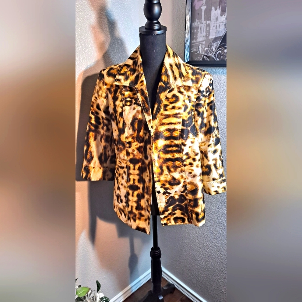 Animal Print Blazer || Size 14P